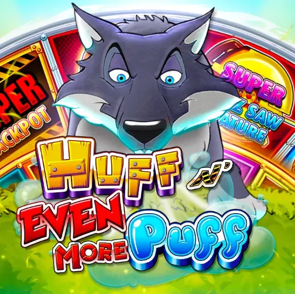 Huff n' Even More Puff - Banner with wolf character.
