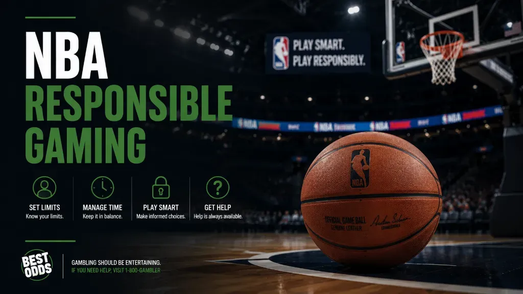 NBA - Banner with responsible gaming message.